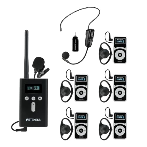 Retekess T130P (3nd Gen T130) Tour Guide system, Wireless Tour Guide Headset, Upgraded Function Graded Noise Reduction, 160m