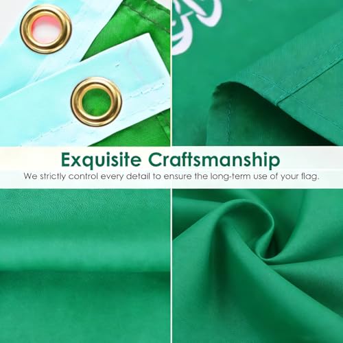 Image of Ahfulife Saudi Arabia Flag 3x5 Ft, 2 Pcs Large Saudi Arabian National Flags for Outdoor Indoor, Double Sided with Brass Eyelets for World Cup, National Day, Party, Garden, Bar, Street Decor