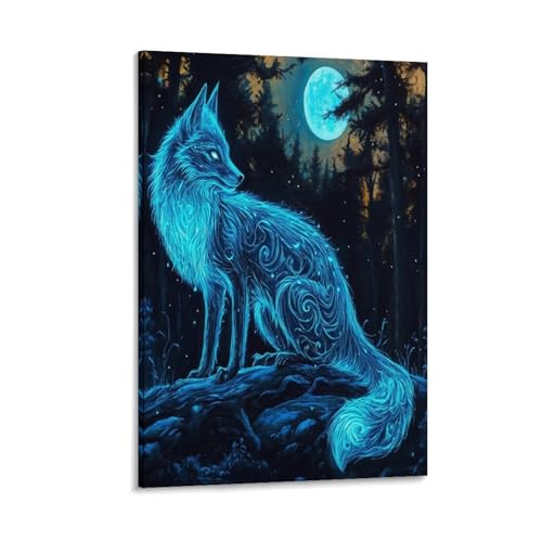 Peintures Sur Toile Loup Salon et Chambre Ambiance Cosy 40x60