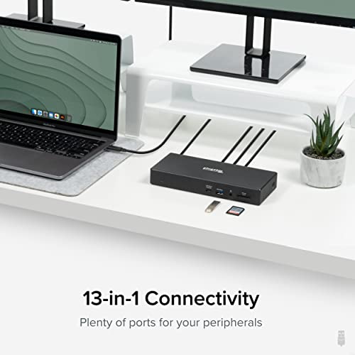 Plugable 13-In-1 Usb-C Triple Monitor Docking Station With 100W Laptop Charging And 20W Usb-C Charging - 3X Hdmi Dock, Compatible With Windows, Mac With Usb-C/Thunderbolt (Ethernet, 6X Usb, Sd Card) #TOP4