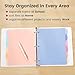 Sooez 6-Tab 3 Ring Binder dividers with tabs, Durable Plastic Write & Erase Tab Dividers for 3 Ring Binder, Aesthetic Cute Binder Dividers for Student, Teacher, Office, Home Organizers, 1 Sets