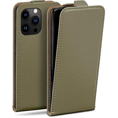 Étui pour iPhone 16 Pro Max moex en cuir synthétique vert olive