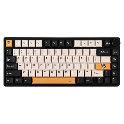 KiiBoom Moonshadow V2 75% Teclado inalámbrico de aluminio para juegos, QMK&VIA Teclado mecánico programable, BT5.0/2.4GHz/USB-C Hot Swappable Creamy Keyboard, botón, batería de 4000 mAh (negro)
