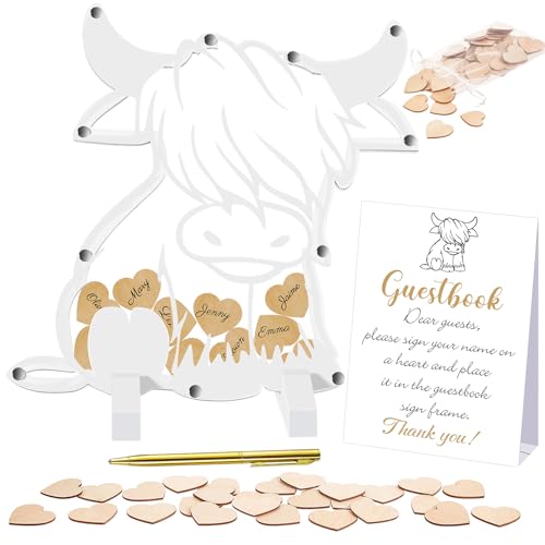 Kosiz-Baby-Shower-Guest-Book-Alternatives-Baby-Shower-Decorations-with-Wooden-Hearts-for-60-Guests-Baby-Shower-Sign-Picture-Frame-Pregnancy-Keepsake-for-Soon-to-Be-Moms-WhiteHighland-Cow Kosiz Baby Shower Guest Book Alternatives Baby Shower Decorations with Wooden Hearts for 60 Guests Baby Shower Sign Picture Frame Pregnancy Keepsake for Soon to Be Moms WhiteHighland Cow