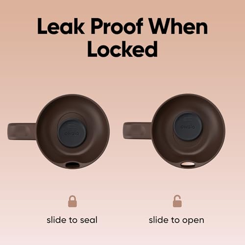 Image of Owala SmoothSip Slider Stainless Steel Insulated Travel Mug with handle, 100% Leak Proof, For Hot and Cold Drinks, Travel Friendly with Sliding Lock Lid, 24 oz, BPA Free, Leak Proof, Cozy Cocoa