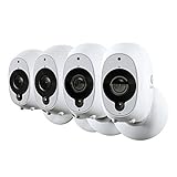Swann Smart Security Camera 4 Pack : 4 x 1080p Full HD Wireless Security Camera with True Detect PIR Heat/Motion Sensor, Night Vision & Audio