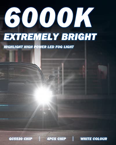 H3 Led Headlight Bulbs 55W, Oushi H3 Led Car Headlight Conversion Kit, 12000 Lumens Fanless Super Bright Ip65 Waterproof H3 Led Fog Light Bulbs, 6000K Xenon White (2Pcs) #TOP6