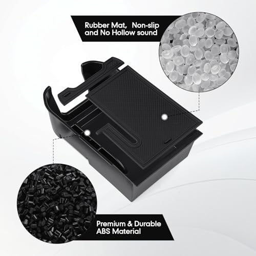 Powerty owerty Center Console Organizer for 2019-2023 2024 2025 Toyota RAV4 Accessories Armrest Storage Box Secondary Insert Tray Black Anti-Slip Mat
