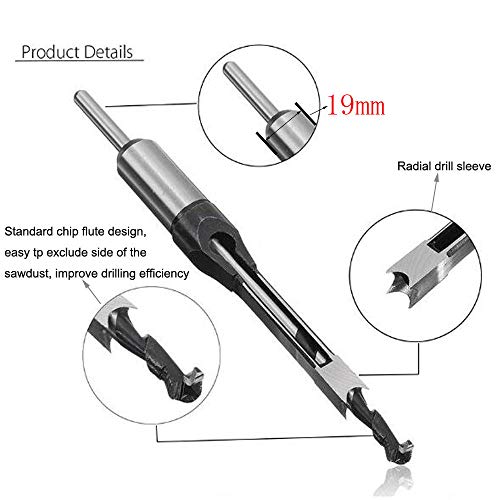 Square Hole Drill Bit, 7Pcs Woodworking Mortiser Square Drill Bits, Mortise Press, Steel Sharp Durable Mortising Chisel Set 1/2-Inch, 1/4-Inch, 3/4Inch, 3/8-Inch, 5/8-Inch, 5/16-Inch, 9/16-Inch #TOP2