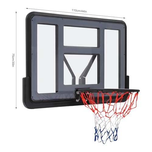 Basketball Backboard and Hoop,Exercise Wall-Mounted Fixed Basketball Hoop Replacement Kit Body Workout,Athletic Training Backboard & Rim Combofor Home Training and Club use Sport  - Thumbnail 3