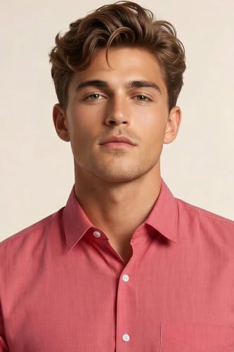 Image of Peter England Men's Everyday Solid Slim Fit Full Sleeve Formal Shirt | Cotton-Rich