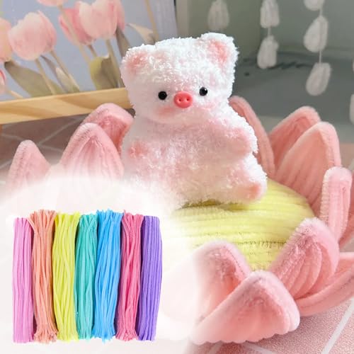 XIAOJING0 100 Stück Pfeifenreiniger Chenilledraht 30CM Biegeplüsch Kunst Pfeifenputzer Bunt Bastelset Bendable DIY Twist Stick Biegeplüsch Bunt zum Basteln für Zum Basteln und Dekorieren(Dunkelgrün)