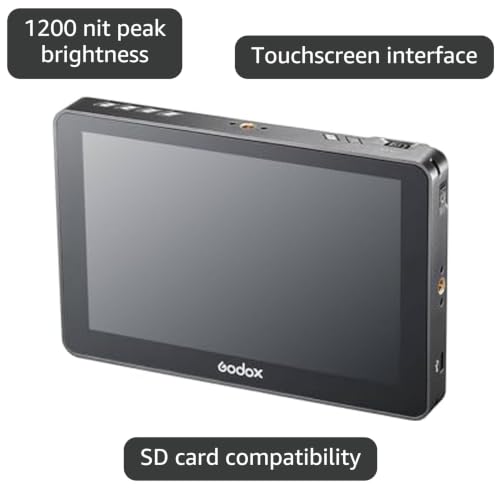 Image of Godox GM7S 7 Inch 1920x1200 4K HDMI Touchscreen on Camera Monitor (Black) | 7 1920x1200 Ips Touchscreen, 1200 Nits Brightness, Rec.709 Color, 3d Lut Import Via SD Card