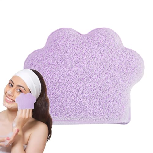 Lunaobrik Esponja de limpieza facial, maquillaje de esponjas de limpieza facial | Esponja de limpieza facial para de gato,Toalla de limpieza de piel tipo guante ampliado para