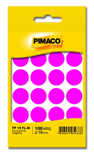Etiqueta Adesiva para Codificação 19mm, BIC, Pimaco, TP19FLM, 886608, Rosa, 100 Etiquetas