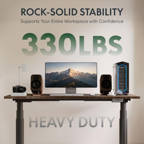 Image of FLEXISPOT E6 Pro Large 78 inch x 30 inch Organic Modern Bamboo Standing Desk, Electric Dual Motor 3-Stage Height Adjustable Desk with Oval Legs, Heavy Duty 330lbs, Walnut Bamboo Desktop, Black Frame