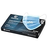 CRAZYCHIC - x51 Mascarilla Quirúrgica Tipo IIR Azul - Certificada CE EN14683 - Mascarilla Médica Desechable 3 Capas Alta Filtración BFE>99% - Hipoalergénico - Paquete 51 unidades