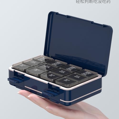 Wekelijkse Pillendoosje 3 Keer Per Dag - Medicijnorganisator Container Voor Vitaminen Met Groot Compartiment (Blauw) - Afbeelding 6