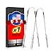 Tongue Scraper, Tongue Cleaner 2 Pack Surgical Stainless Steel Rustproof Tongue Scrapers Effective Reusable Lifetime Scraper for Plaque and Bacteria Removal, Fresh Breath - New
