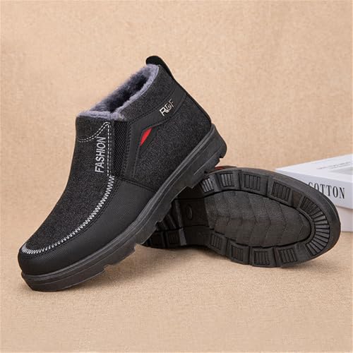 CHUUMEE Men's Shoes Winter Snow Boots Cotton-padded Slip on Casual Warm Walking Sneakers3