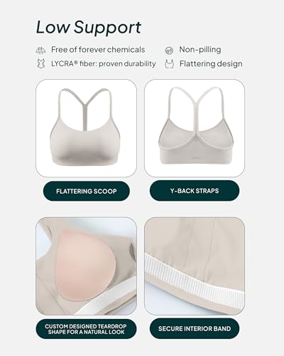 Image of PAVOI ACTIVE Yoga Racerback Bras for Women - Buttery Soft Low Support Scoop Neck Y-Back Thin Strap Sports Bra - FlexFlow