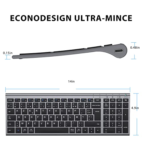 Clavier Bluetooth AZERTY iClever pour travailler sur Mac PC et Tablette - 6