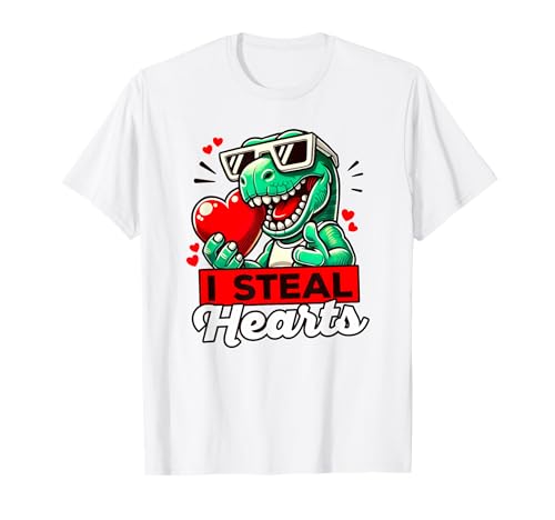 I Steal Hearts Cool T-Rex, dessin animé drôle pour la Saint-Valentin T-Shirt