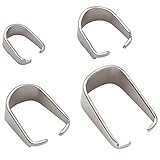 THREENEST 200PCS 304 Stainless Steel Pinch Bails for Pendant Charms, Snap Open Clips Bail, Connector Metal Clasps Findings Supplies for Necklace Bracelet Jewelry Making [Mix Size]