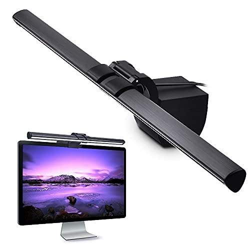 Computer Monitor Light, Office Lamp Eye Caring, Desktop Monitor Lamp for Home Office, Task Lamp with No Glare, Screen Light Bar with Sensitive Touch Control, 3 Light Modes