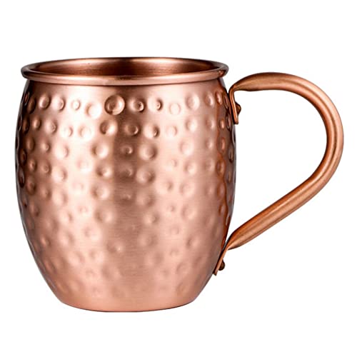 Duontyye 530ML 100% Pure Copper Mug Mug Drum Cup Cocktail Cup Pure Copper Mug Restaurant Bar Cold Drink Cup, A