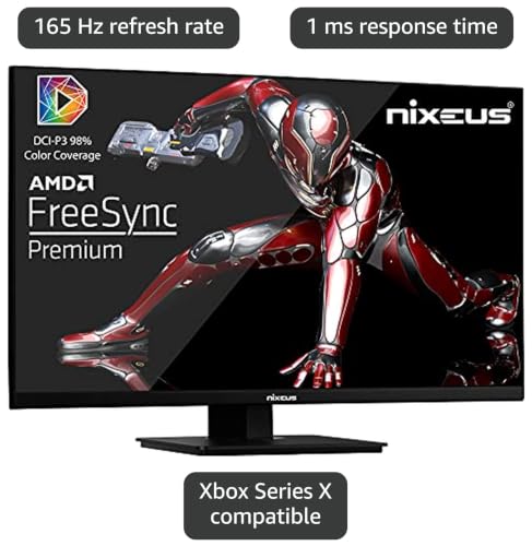 Image of EDG 27 inch Fast IPS KSF LED 2560 x 1440 AMD FreeSync Premium Certified 165Hz Gaming Monitor (NX-EDG27X), Black