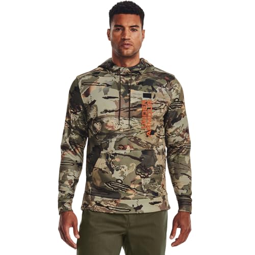 Under Armour Mens Expanse Camo Hoodie | Lightweight Breathable Fleece | Kangaroo Pocket for Hunting or Casual Wear
