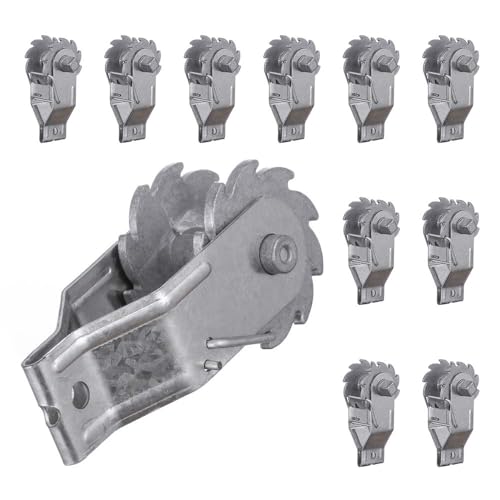 FENSMILE 10 Piezas Tensor de Alambre en Línea, Tensor Cable Acero, Tensor Cuerda con Trinquete para Valla Eléctrica, Jardin, Emparrados, Toldos, Cuerda Tendedero