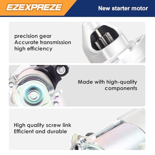Image of Ezexpreze 17958N Starter Compatible with Honda Civic 2006 2007 2008 2009 2010 2011 1.8L, 12V 1.2KW 9-Teeth Clockwise, OE#, 31200-RNA-A51,SM71001,41054130