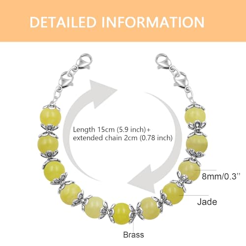 Image of Interchangeable DIY Semi-Finished Medical Alert Bracelet - 8mm Natural Stone Bead Adjustable Dual-Use Bracelet - YA5062