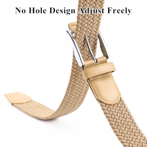 Image of XZQTIVE Braided Stretch Belt Mens Gift Elastic Woven Belt for Golf Casual Pants Shirts Jeans