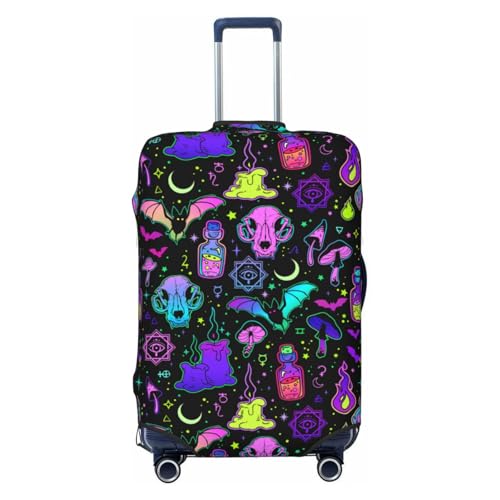 Gothic Magic Witch Witchy Luggage Cover, Protective Washable Suitcase Cover - Travel High Elastic Fibers Suitcase Protector Fits Large