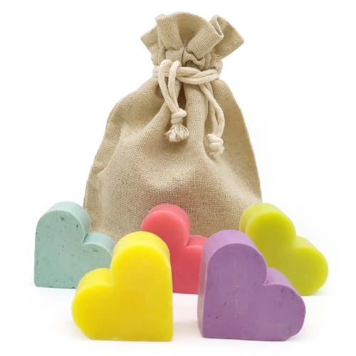 Bolsa yute con 5 jabones para invitados - Aromas surtidos - Jabón...