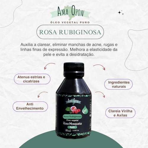 Óleo Vegetal de Rosa Mosqueta Tipo Rubiginosa Pura Prensado a Frio da Primeira Prensa Efeito Claread