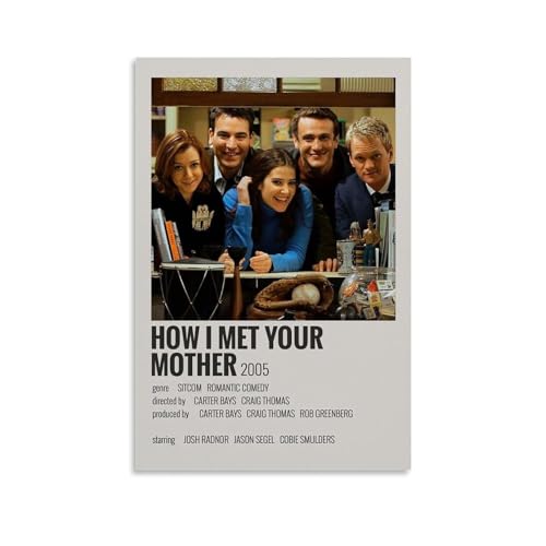Poster de film vintage des années 90 How I Met Your Mother - Impression sur toile - Décoration murale pour salon, chambre à coucher - 30 x 45 cm - Style...