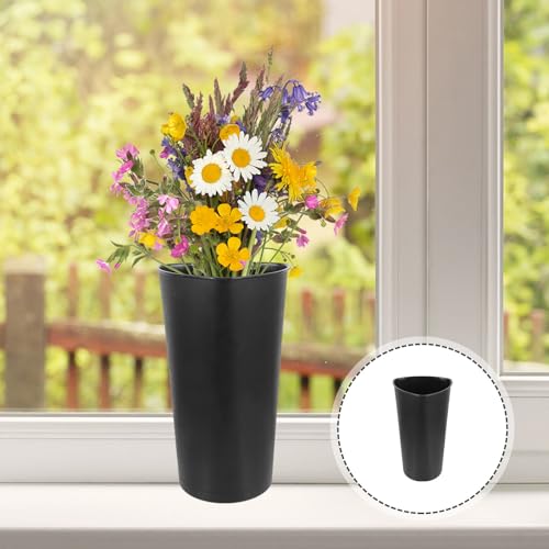 Cubo triangular negro de plástico para flores en decoración de hogar 8