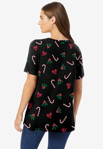 Woman Within Plus Size Perfect Printed Short-Sleeve Crewneck Tee2