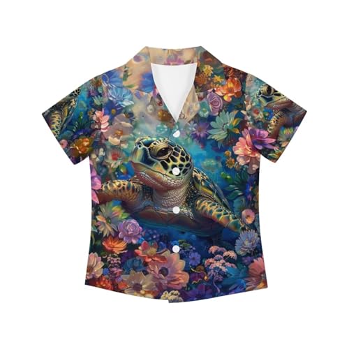 Image of PinUp Angel Funky Casual Hawaiian Shirt Kids Boys Girls Art Oil Painting Animal Pattern Short Sleeve Unisex Beach Shirt