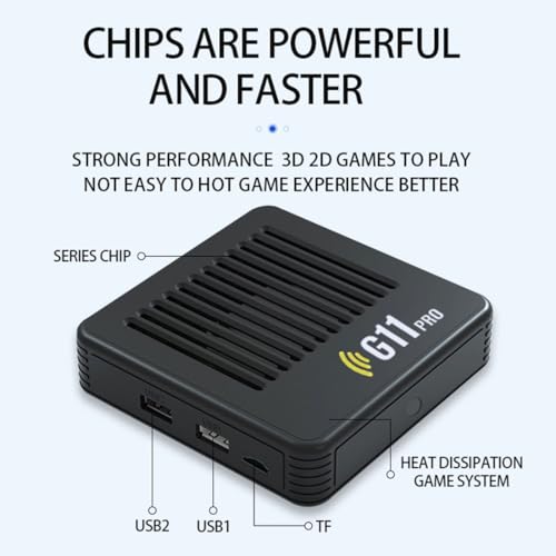 Retro Handheld Spielkonsole, 256G Plug and Play Retro Emulator Konsole Videospiel mit 60,000 Spielen, 2.4G Drahtlose Dual-Controller Handheld Spielkonsole für Fernseher