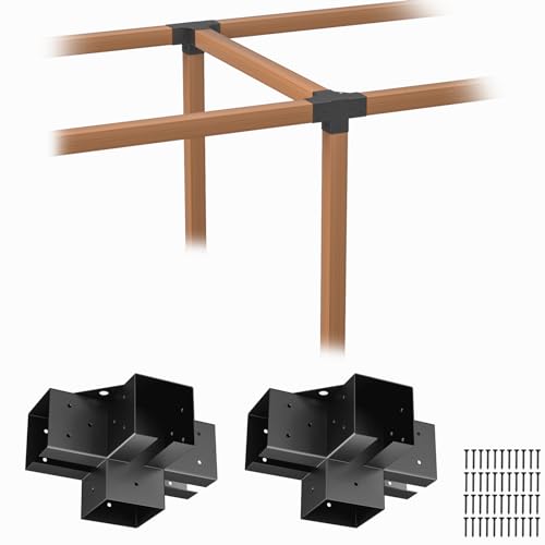 ORIGLE 6x6 Pergola Brackets, 4-Way, 5.6 x 5.6 in Inner, 2 Pack by ORIGLE - Used condition - CA$91.66