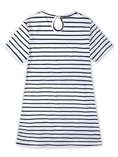 Image of HILEELANG Little Girl Short Sleeve Dress Easter Cotton Casual Applique Tunic Shirt Dresses