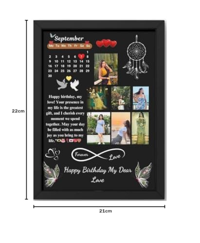 Image of Customized Photo Frames with Photo Upload | Personalized Print | Black Wooden Frame | Customised Gift For Anniversary, Birthday, Wedding, Couples (MDF Wood, 12 X 9 Inch)