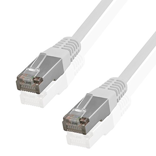 Best Plug 10 Meter DSL Internet Netzwerk Kabel, RJ45-Stecker auf RJ45-Stecker, CAT.5e, FTP, Weiss Cover