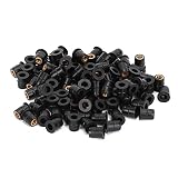 Cryfokt 100 Stück Universal-Wellmuttern M6 Gummimuttern für Wasserdichte Abdichtung und Vibrationsisolierung in Motorrad-Windschutzscheiben und Geländefahrzeugen, Schwarz, 6 Mm Größe