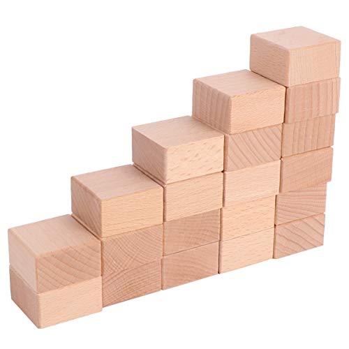 小さな木の立方体未完成の木製のブロック空白のクラフト木の正方形35x35x20mm 20Pcs Diy工芸品プロジェクトパズルスクラップブッキング作り